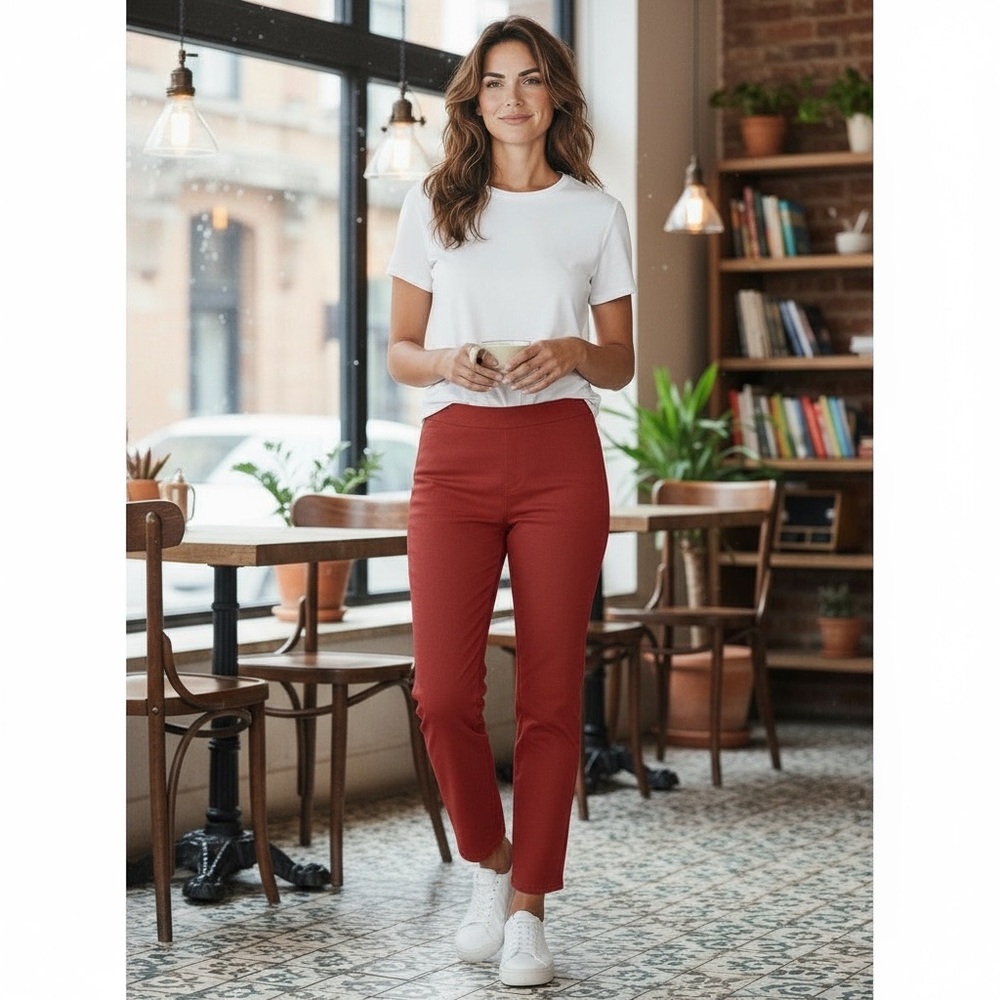 NWT Nic & Zoe All Day Denim Slim Cropped Pull On Pants Fall Stretch Tapered‎